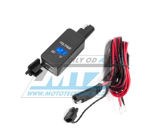 Zásuvka 12V/24V + 2x USB 5V/2.1+1A (se zobrazením napětí)