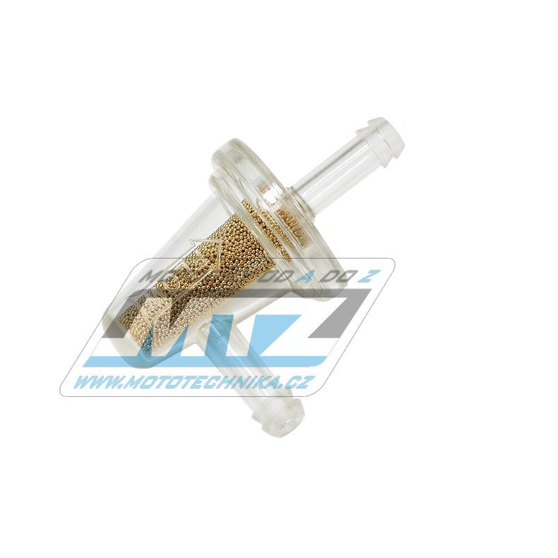Filtr palivový/benzínový 90° s mikrofiltrem - průměr 1/4&quot; (6mm) - plastový