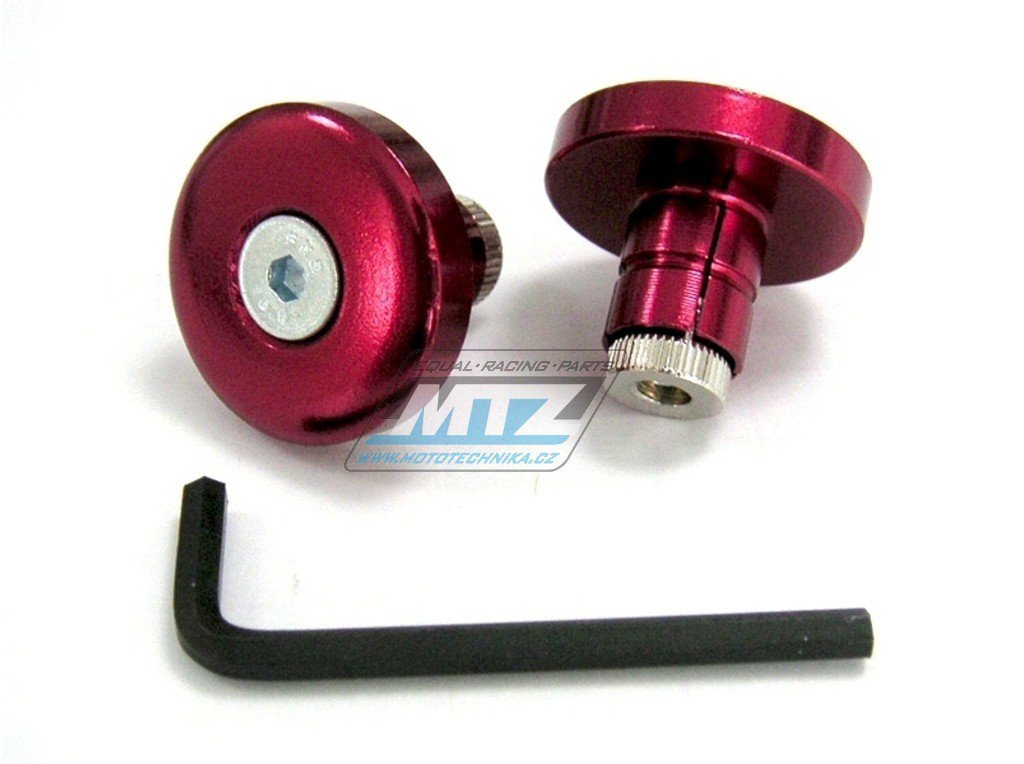 Koncovky/závaží řidítek THIN - červené (pro vnitřní průměr řidítek ¤13mm)