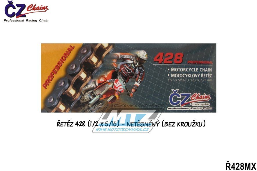 Reťaz ČZ 428 MX (124čl) zlatá