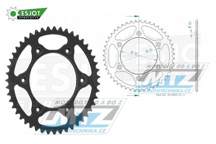 Rozeta ocelov (pevodnk) 0210-47zub ESJOT ULTRALIGHT 50-32045-47-L Offroad (ern) - Honda CR125+CR250+CR500 + CRF250R+CRF250X+CRF450R+CRF450X+CRF450RX+CRF450L + CRM250+CRF150F + CRF230F / 03-19 + XR250S+XL250S+XL250 + XR250R+XR400R / 96-04 + XR65