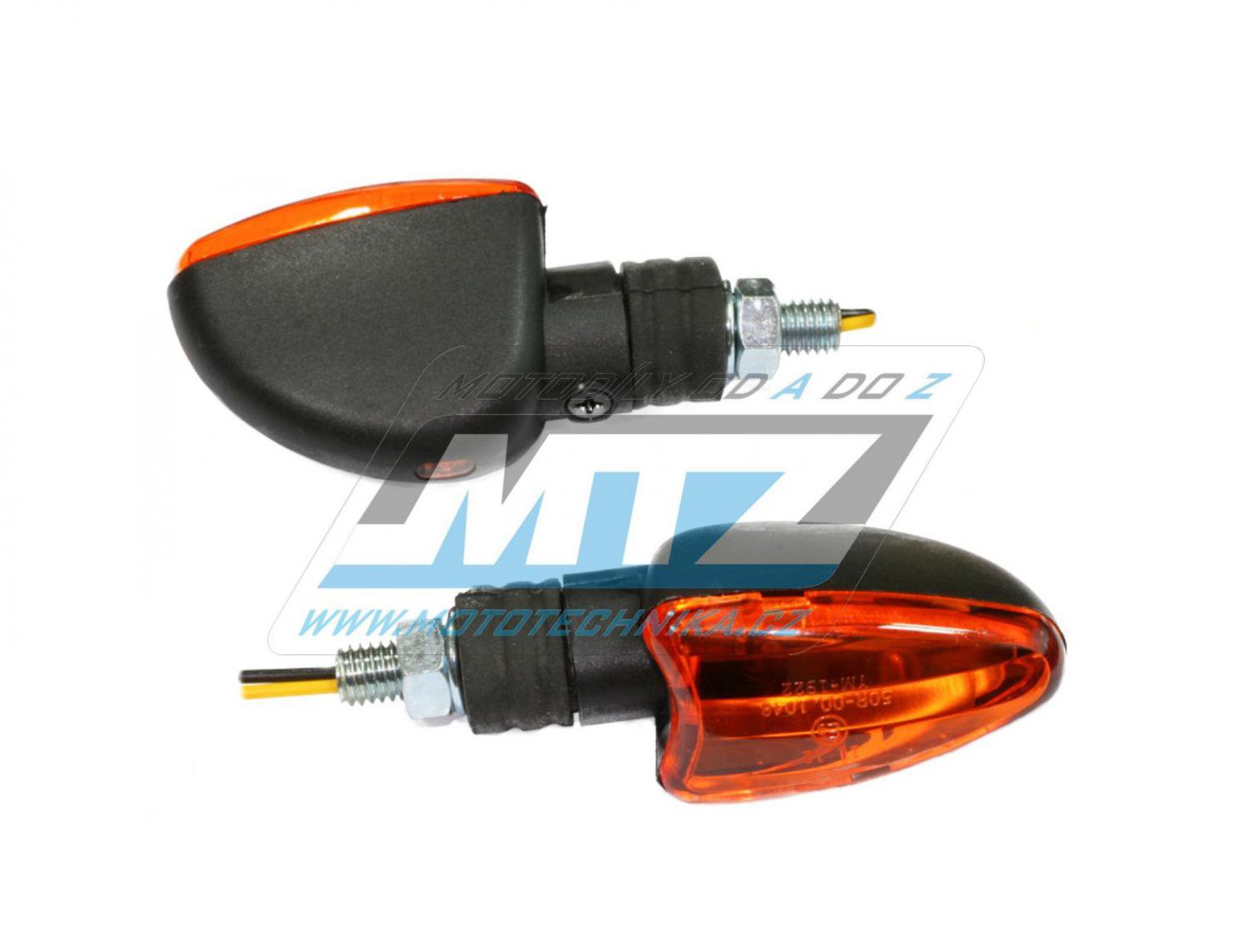 Blinkry Mini (tvar šipka/slza) - barva černá s oranžovým krycím sklem