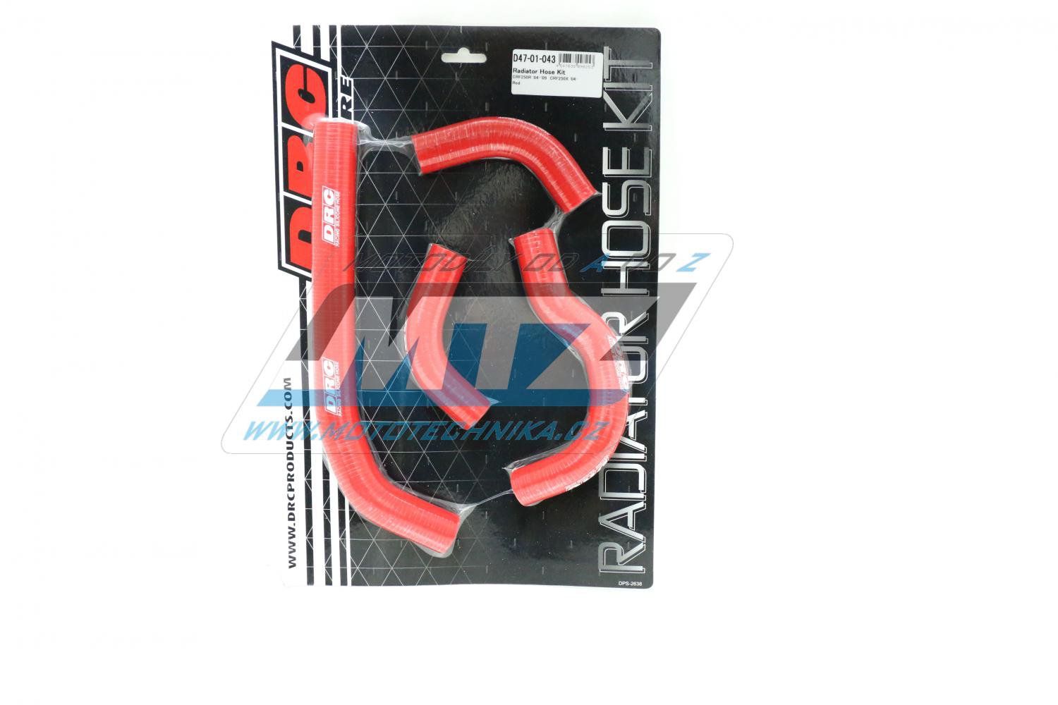 Hadice chladiče Honda CRF250R / 04-09 + CRF250X / 04-17 červené (sada 4ks)