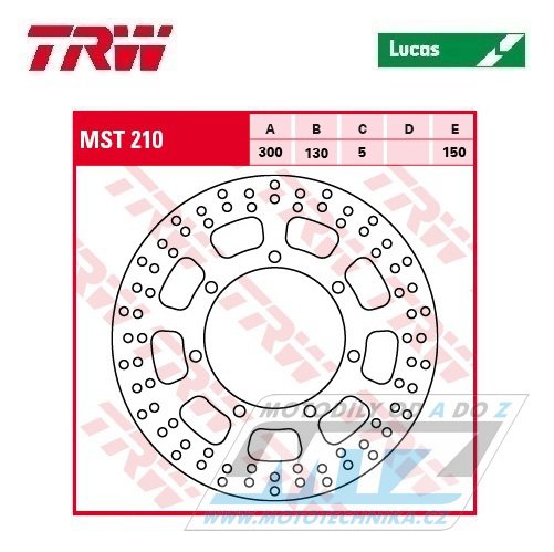 Kotouč brzdový TRW MST210 (300/130/7D) - Kawasaki EN500 / 94-03 + VN800 + VN1500