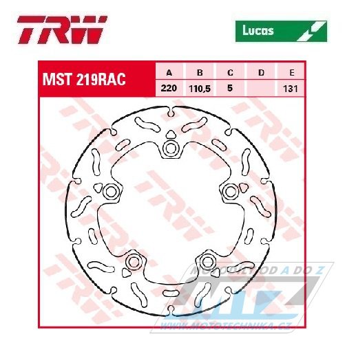 Kotouč brzdový TRW MST219 (220/110/5D) - zubatý design - Suzuki GSX-R1000 / 17-21