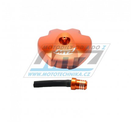 Víčko nádrže Alu - KTM SX+SXF / 07-12 + EXC+EXCF / 08-22 + KTM 65SX / 09-22 + Freeride + KTM ATV 450XC+525XC + Husaberg TE+FE / 09-14 + Husqvarna TE+FE / 14-21 - oranžové