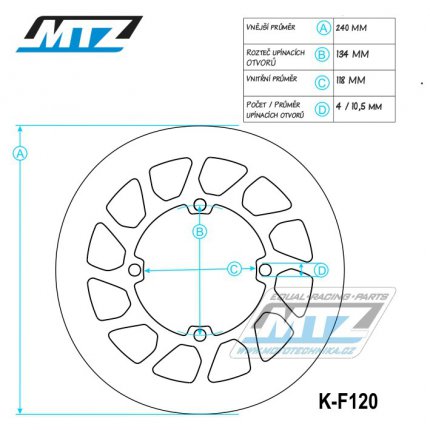 Kotouč brzdový MTZ - zubatý desing Wave