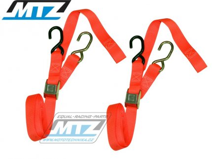 Popruhy/Kurty upínací 38mm (zesílené provedení / 2 možnosti uchycení) - oranžové