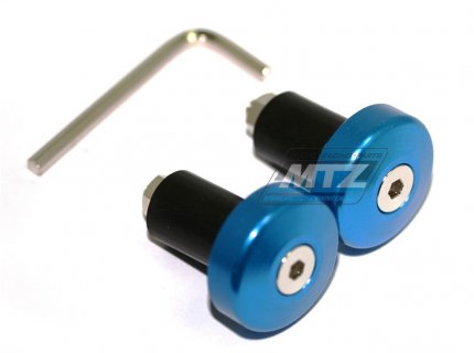 Koncovky/závaží řidítek Alloy - modré (pro vnitřní průměr řidítek ¤17mm)