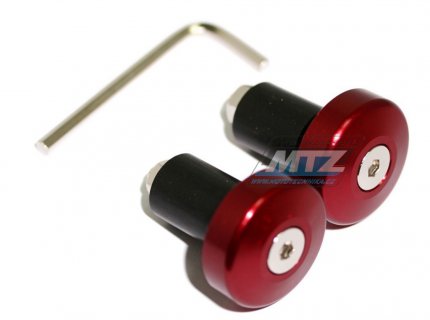 Koncovky/závaží řidítek Alloy - červené (pro vnitřní průměr řidítek ¤13mm)