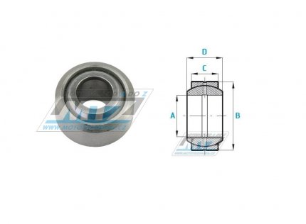 Loisko kloubov GE10ES-K1RA - rozmry 10x24 mm - RACE