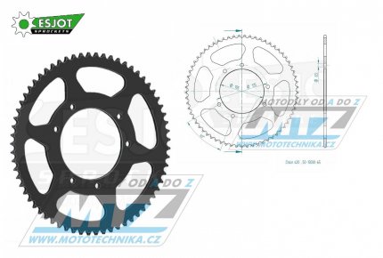 Rozeta ocelov (pevodnk) 1131-65zub ESJOT 50-13030-65 - Malaguti 50 XSM+50 XTM + Rieju 50 RS3 Pro+50 MRX+50 MRT + MBK 50 X-Limit + Yamaha DT50R + Gas Gas 50 Rookie + Peugeot 50 XP6+XPS50 T + Aprilia 50 RX + Derbi 50 SendaR + Gilera 50 RCR