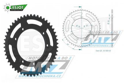 Rozeta ocelov (pevodnk) 0799-50zub ESJOT 50-13031-50 - Suzuki RMX50 / 97-99