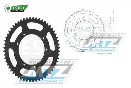 Rozeta ocelová (převodník) 0799-56zubů ESJOT 50-13031-56 - Suzuki RMX50 / 97-99