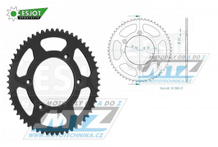Rozeta ocelová (převodník) 0797-57zubů ESJOT 50-15053-57 - Kawasaki KLX125+KLX125L / 03-06 + Suzuki DRZ125+DRZ125L / 03-20