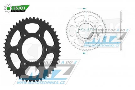 Rozeta ocelov (pevodnk) 1844-52zub ESJOT 50-15070-52 - Yamaha MT125+FZ16+YS125 + YZFR125 + YZF-R125 + XSR125+MTM125+MTN125