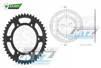 Rozeta ocelov (pevodnk) 0300-46zub ESJOT 50-29001-46 - Yamaha TRX850 / 96-00 + TDM900 / 02-13 + TDM900A ABS / 05-13 + FZ8N / 10-15 + FZ8S / 10-15 + Honda XL600V / 87-00 + XL700V / 08-13 + Honda XL650V Transalp / 01-07 + Honda XRV650 Africa Twin /