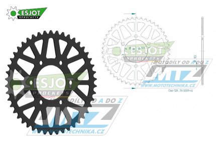 Rozeta ocelov (pevodnk) 0478-46zub ESJOT 50-32009-46 - Kawasaki ZX6R + ZX6RR + Z650 + Z750 + Z750R + ZXR400 + Z800 + EN650 Vulcan-S + EX650 Ninja 650ABS + EX650 Ninja 650SE + KLE650 Versys + KLE650 Versys ABS
