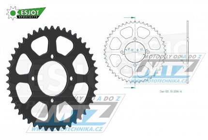 Rozeta ocelov (pevodnk) 0819-46zub ESJOT 50-32036-46 - Suzuki RG250W Gamma + RG250F Gamma + GS250T+GSX250E