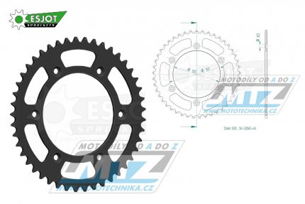 Rozeta ocelov (pevodnk) 0897-45zub ESJOT 50-32065-45 (ern) - KTM SX+SXF+EXC+EXCF + SMR+SMC+EGS+MXC+SXC + LC4+Adventure+Duke+Enduro+Rallye + Husaberg TE+FE+FC+FS + Husqvarna TC+TE+FC+FE+TX+FX + Enduro+Supermoto+Vitpilen+Svartpilen + Gas-Gas MC+M