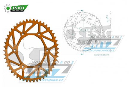 Rozeta ocelová (převodník) 0897-49zubů ESJOT ULTRALIGHT 50-32065-49LO Offroad (oranžová) - KTM SX+SXF+EXC+EXCF + SMR+SMC+EGS+MXC+SXC + LC4+Adventure+Duke+Enduro+Rallye + Husaberg TE+FE+FC+FS + Husqvarna TC+TE+FC+FE+TX+FX + Enduro+Supermoto+Vitpilen+