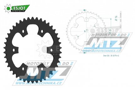 Rozeta ocelov (pevodnk) 2023-42zub ESJOT 50-32178-42 - Royal Enfield 350 Meteor / 21-23 + 350 Classic / 21-22