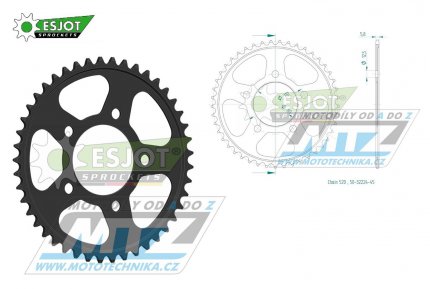 Rozeta ocelov (pevodnk) 32224-46zub ESJOT 50-32224-46 - Honda XL750 Transalp / 23-24