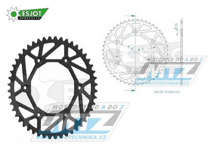 Rozeta ocelov (pevodnk) BETA-48zub ESJOT ULTRALIGHT 50-32246-48L Offroad (ern) - Beta RR125+RR200+RR250+RR300 / 13-25 + RR350+RR390+RR400 + RR430+RR450+RR480+RR498 + RS390+XTrainer 300+XTrainer 250