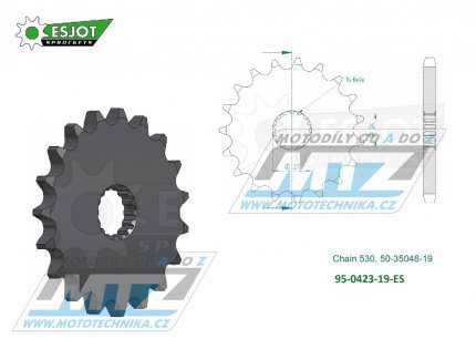 Kolečko řetězové (pastorek) 0423-19zubů ESJOT 50-35048-19 - Suzuki GSXR1000 + GSX1300BK B-King + GSXR1300R Hayabusa