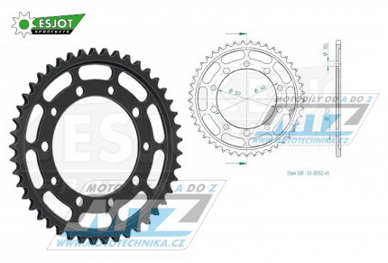 Rozeta ocelov (pevodnk) 1800-45zub ESJOT 50-35052-45 - Suzuki GSF1200 Bandit + GSF1250 Bandit + GSXR1000+GSXR1300R Hayabusa + GSX1250F+GSX1300 B-King + SV1000 + Triumph 955 Sprint RS + 955 Tiger + 955i Daytona + 1050 Tiger