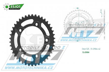 Rozeta řetězová (převodník) Dural 29064-42zubů ESJOT 51-29064-42 - BMW M1000XR ABS / 23-24
