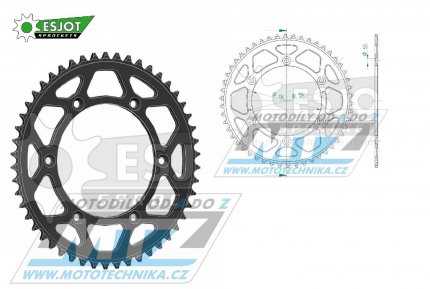 Rozeta etzov (pevodnk) Dural 0822-49zub ESJOT 51-32043-49BP - barva ern elox - Husqvarna CR+WR+TC+TE+WRE+TXC+SM+SMR + Suzuki DR350+DRZ400 + Cagiva WMX + Gas-Gas EC+ECF+XC+Ranger + Beta RR + Sherco SE+SEF + Rieju MR+XC+Ranger