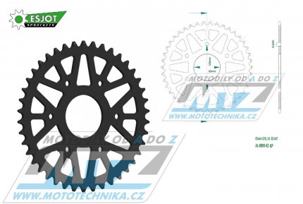 Rozeta etzov (pevodnk) Dural 0890-42zub ESJOT 51-32147-42BP - barva ern elox - Husqvarna 401 Svartpilen+401 Vitpilen / 19-21 + KTM 125RC / 14-21+125 Duke ( ABS ) / 14-21+200 Duke ABS / 14-20+200RC ABS / 14-20+390 Adventure ABS / 20-21+390 Duk