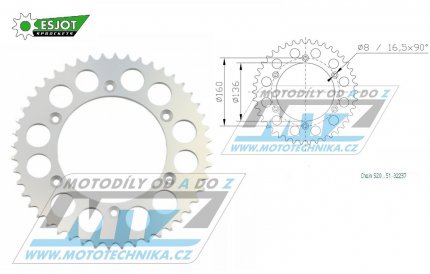 Rozeta etzov (pevodnk) Dural 32237-48zub ESJOT 51-32237-48 - Beta 200 Alp Enduro / 10-21 + Alp 4.0 Enduro / 10-18 + Beta M4 Supermoto