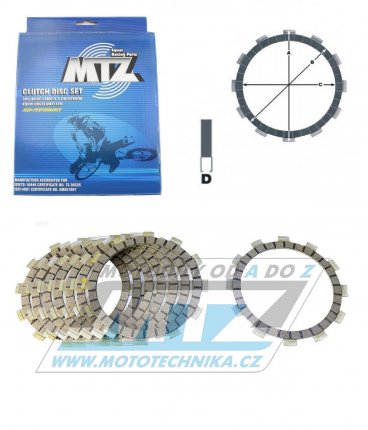 Lamely spojkové třecí (s obložením) MTZ 887-D2325-8 - Yamaha YZ125 / 93-22 + YZ125X / 20-22