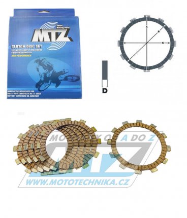 Lamely spojkové třecí (s obložením) MTZ 888-D5594-6 - KTM 60SX+65SX+SX50 Adventure, Mini Adventure + Husqvarna TC65 + Gas Gas MC65 + Beta RR50 Motard