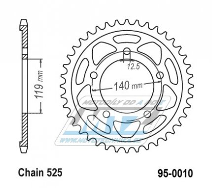 Rozeta ocelov (pevodnk) 0010-45zub MTZ - BMW F750GS+F850GS+F900R+F900XR / 18-20 + S1000RR / 19-20