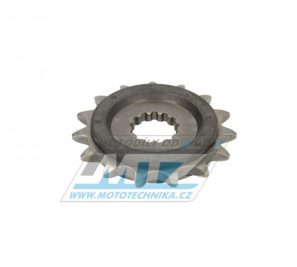 Kolečko řetězové (pastorek) 0565-15zubů s gumou - Yamaha YZ250+YZF450+YZF400+YZF426 + WRF400+WRF426+WRF450 + TDR250+TRZ250+TT500+XT500 + MT03-YZF-R3+YZF-R25 + YFZ450+YFM660R Raptor + Kawasaki ER6F+ER6N+W800+Z650 + KLE650 Versys+EX650 Ninja + Suzuki S