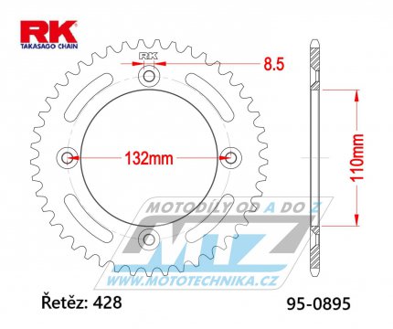 Rozeta ocelov (pevodnk) 0895-49zub RK - KTM 85SX / 03-26 + 105SX+XC85+XC105 + Husqvarna TC85 / 14-26 + Gas-Gas MC85 / 21-26
