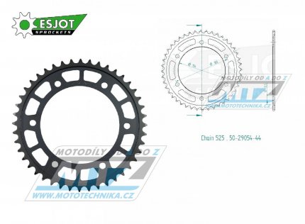 Rozeta ocelov (pevodnk) 1317-44zub ESJOT 50-29054-44 - Honda CBR1000RR Fireblade / 17-25