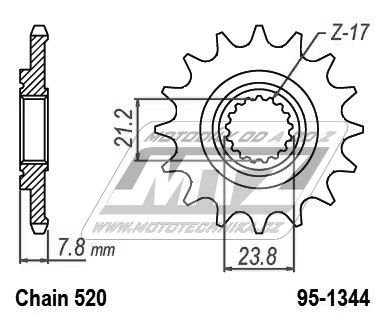 Kolečko řetězové (pastorek) 1344-12zubů MTZ - Honda CRF250R /18-21 + CRF250 RX / 19-21