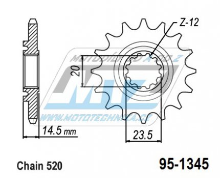 Kolečko řetězové (pastorek) 1345-13zubů MTZ - Honda CRF450L / 19-20 + CRF450RL / 21 + CRF450X / 19-21