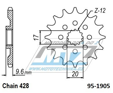 Koleko etzov (pastorek) 1905-13zub MTZ - KTM 85SX / 18-23 + Husqvarna TC85 / 18-23 + Gas-Gas MC85