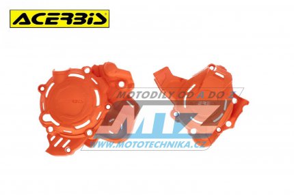 Kryty spojkového víka a víka zapalování Acerbis - Husqvarna TC125 / 23 + KTM 125SX+125XC / 23 - barva oranžová