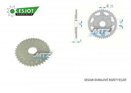 Rozeta etzov (pevodnk) Dural KTM50B-40zub ESJOT 51-12200-40 - KTM 50SX Pro Senior LC / 03-13