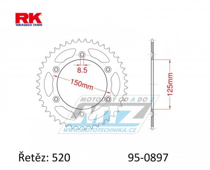 Rozeta ocelov (pevodnk) 0897-53zub RK - KTM SX+SXF+EXC+EXCF + SMR+SMC+EGS+MXC+SXC + LC4+Adventure+Duke+Enduro+Rallye + Husaberg TE+FE+FC+FS + Husqvarna TC+TE+FC+FE+TX+FX + Enduro+Supermoto+Vitpilen+Svartpilen + Gas-Gas MC+MCF+EC+ECF + AJP PR4+PR5