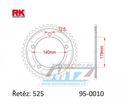 Rozeta ocelov (pevodnk) 0010-44zub RK - BMW F750GS+F850GS+F900R+F900XR / 18-20 + S1000RR / 19-20