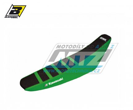 Potah sedla Kawasaki KXF250 / 21-23 + KXF450 / 19-23 - barva erno-zelen - typ potahu ZEBRA