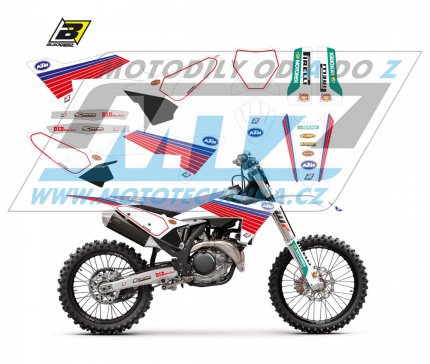 Polepy na motocykl (sada polepů včetně číslových tabulek) SX+SXF / 23-24 + EXC+EXCF / 24 - typ polepů Retro