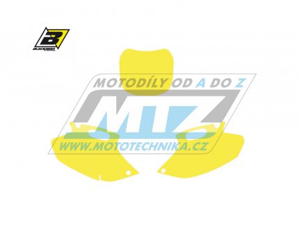 Polepy číslových tabulek (vystřižené) - Yamaha YZF250+YZF426 / 00-02 - barva žlutá